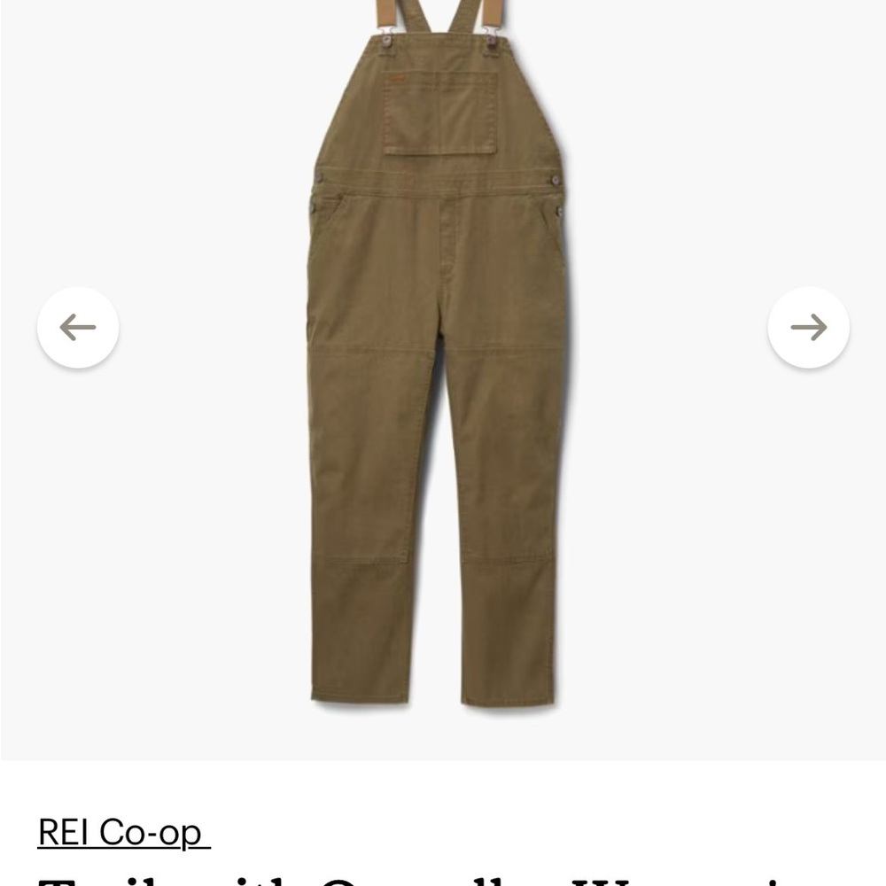 NWT REI Trailsmith Overalls Women’s 14 Olive Green